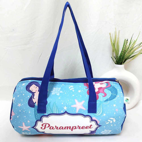 Personalised Mermaids Printed Kids Duffle Bag