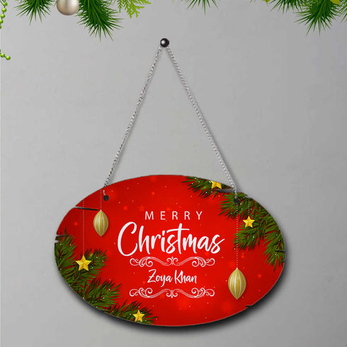 Personalised Merry Christmas Wall Hanging - Uncommongifts.in