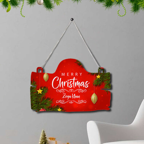 Personalised Merry Christmas Wall Hanging - Uncommongifts.in