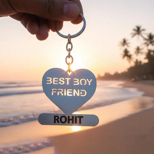Personalised Metal Best Boy Friend Keychain