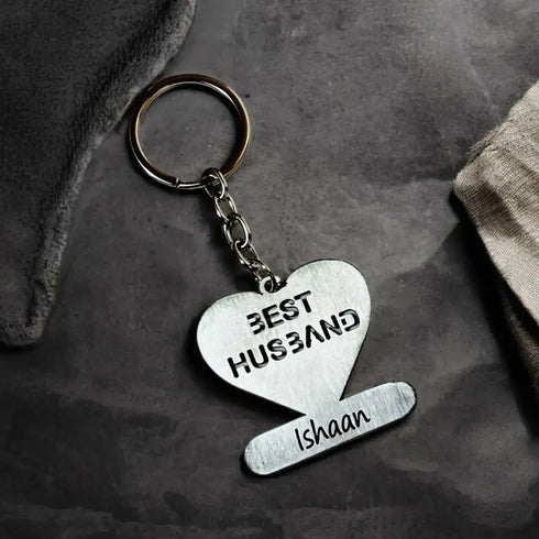 Personalised Metal Best Husband Keychain