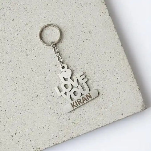 Personalised Metal I Love You Keychain