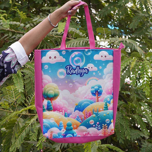 Personalised Multicolor Printed Kids Art Tote Bag