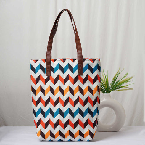 Personalised Multicolor Printed Structured Tote Bag