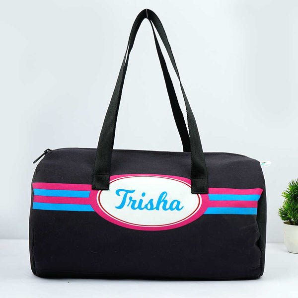 Personalised Multicolor Stripes Printed Swimming Duffle Bag for Kids