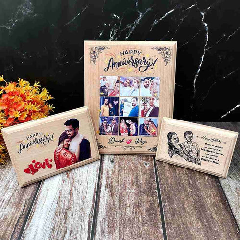 Personalised Natural Wooden Slice Photo Frame