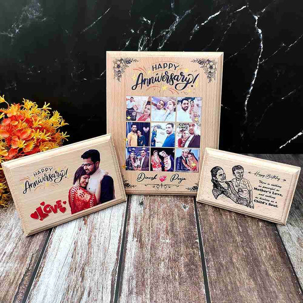 Personalised Natural Wooden Slice Photo Frame