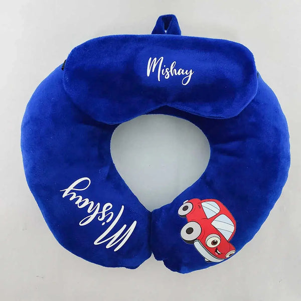 Personalised Neck Pillow with Eye Mask Combo Gift Set for Kids