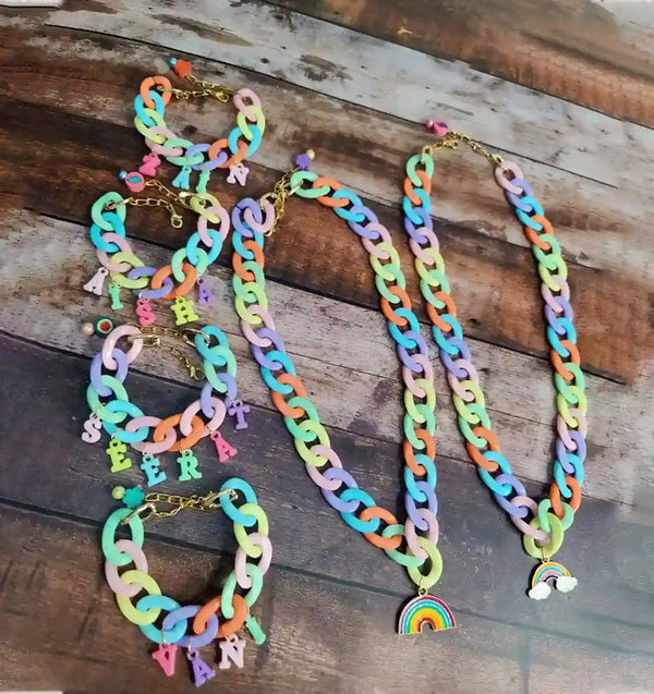 Personalised Necklace and Bracelet Set for Kids