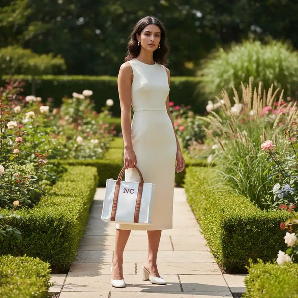 Personalised PU White Woody Handbag