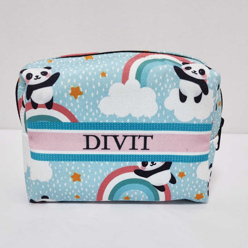 Personalised Panda Printed Kids Box Pouch