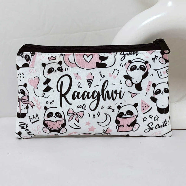 Personalised Panda Printed Kids Pencil Pouch