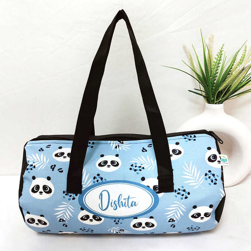 Personalised Panda Printed Kids Swimming Duffle Bag