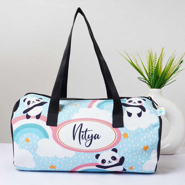 Personalised Panda Printed Kids Swimming Duffle Bag