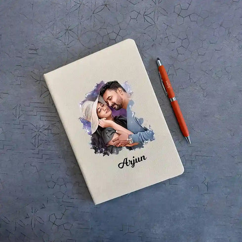 Personalised Pastel Artistic Diary & Pen Combo