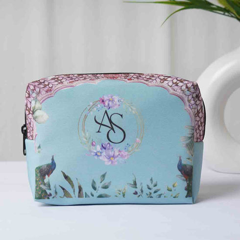 Personalised Peacock Printed Box Pouch - Uncommongifts.in