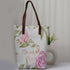 Personalised Pink Floral Printed Structured Tote Bag