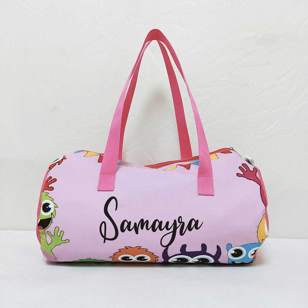 Personalised Pink Printed Kids Swimming Duffle Bag