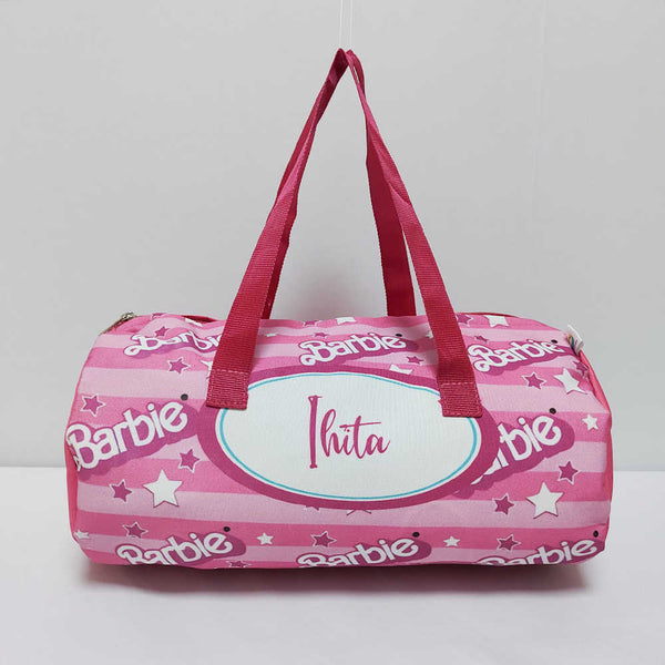 Personalised Pink Printed Kids Swimming Duffle Bag