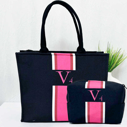 Personalised Pink Strap Printed Box Bag Combo Gift Set