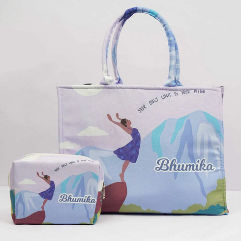 Personalised Printed Box Bag with Box Pouch Combo