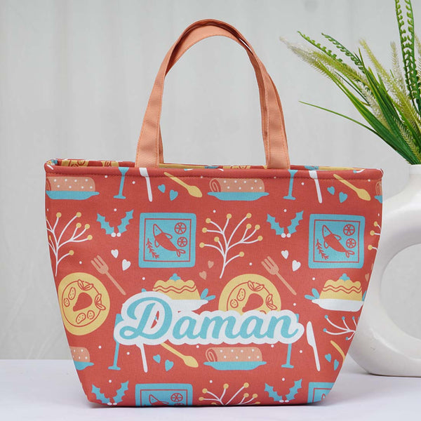 Personalised Printed Canvas Lunch Bag - Uncommongifts.in
