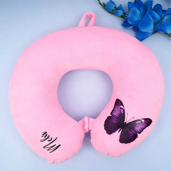 Personalised Printed Kids Neck Pillow - Pink