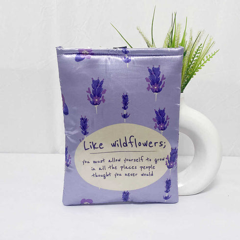 Personalised Purple Floral Printed Book Sleeve