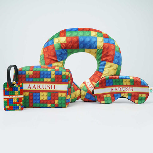Personalised Puzzle Printed Neck Pillow Combo Gift Set for Kids