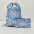 Personalised Rainbow Printed Drawstring Bag & Pencil Pouch Kids Combo