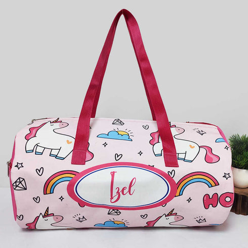 Personalised Rainbow Printed Kids Large Swimming Duffle Bag