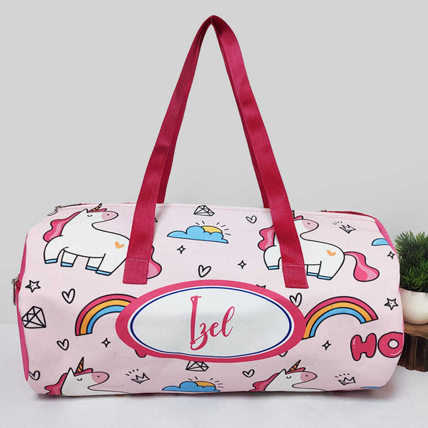 Personalised Rainbow Printed Kids Large Swimming Duffle Bag
