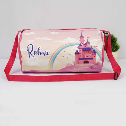 Personalised Rainbow Printed Kids Swimming Sling Duffle Bag