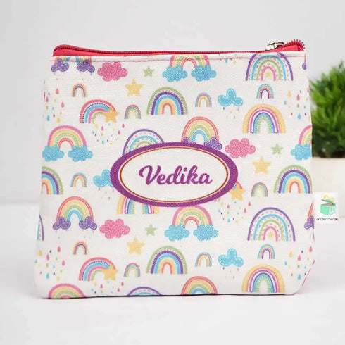 Personalised Rainbow Printed Kids Wet Pouch