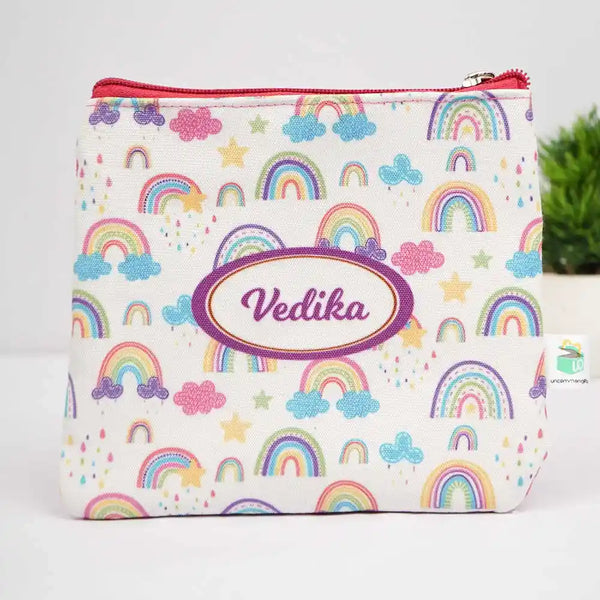 Personalised Rainbow Printed Kids Wet Pouch