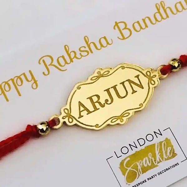 Personalised Rakhi Gold Mirror Acrylic