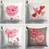 Personalised Red Heart Printed Valentines Day Cushion