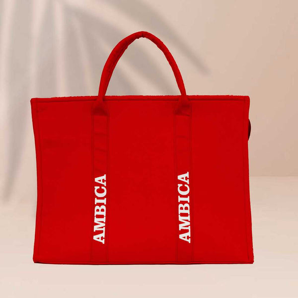 Personalised Red Woody Handbag Tote Bag - Uncommongifts.in