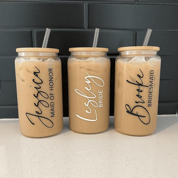Personalised Bridesmaids Glass Tumbler