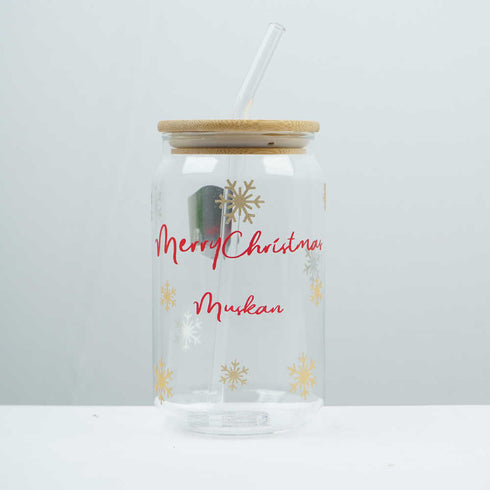 Personalised Glass Tumbler for Christmas