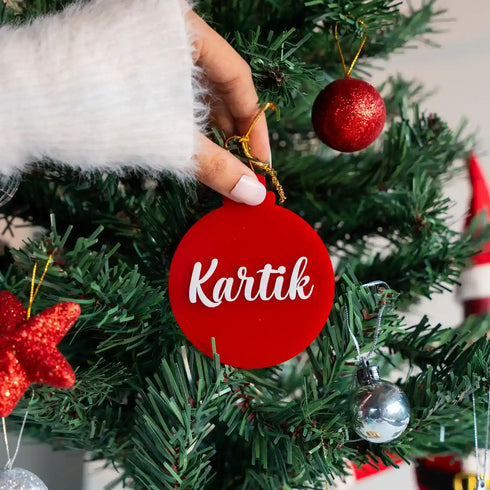 Personalised Round Christmas Ornament