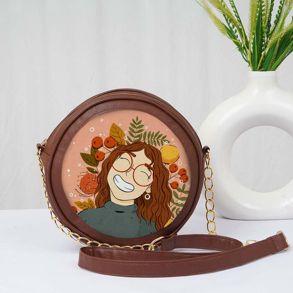 Personalised Round Sling Bag for Modern Minimalists - Uncommongifts.in