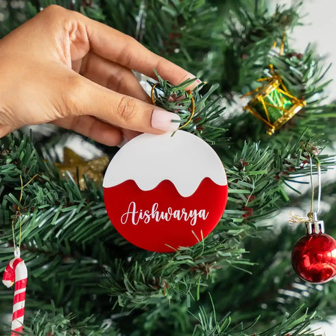 Personalised Snow Bauble Christmas Ornament