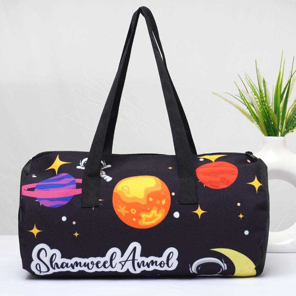 Personalised Space Printed Kids Duffle Bag