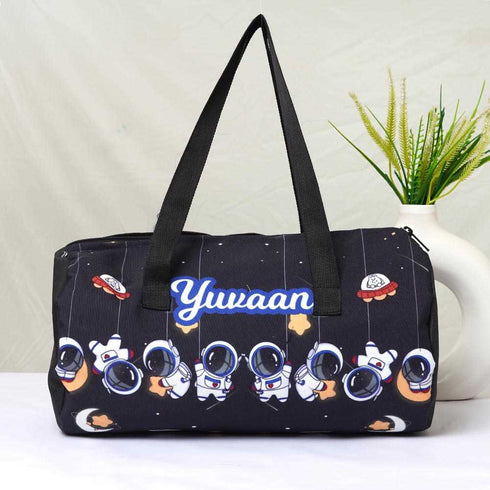 Personalised Space Printed Kids Duffle Bag