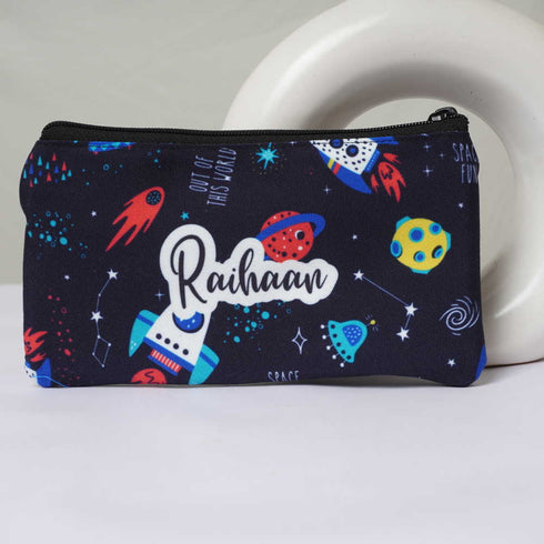 Personalised Space Printed Kids Pencil Pouch