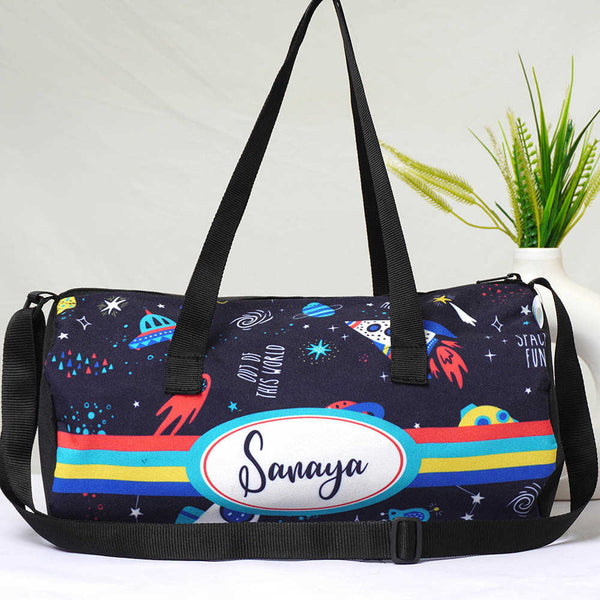 Personalised Space Printed Kids Sling Duffle Bag