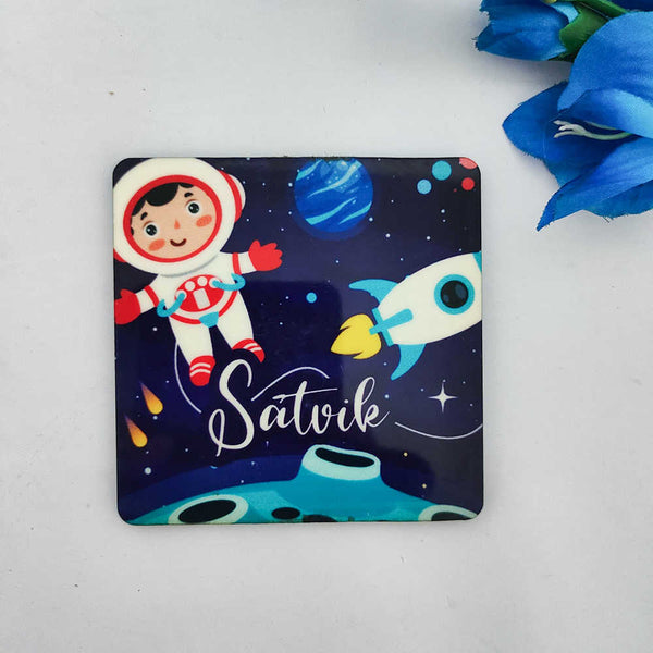 Personalised Space Printed MDF Kids Coaster