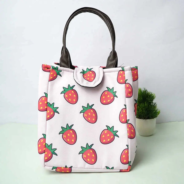 Personalised Strawberry Canvas Printed Lunch Bag