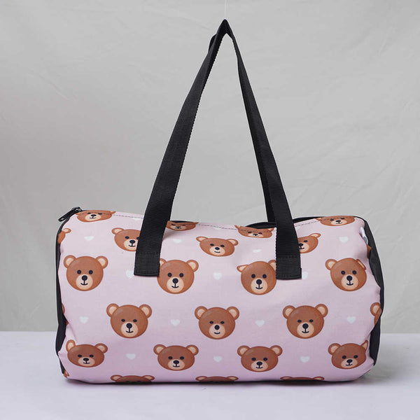 Personalised Teddy Face Printed Kids Swimming Duffle Bag